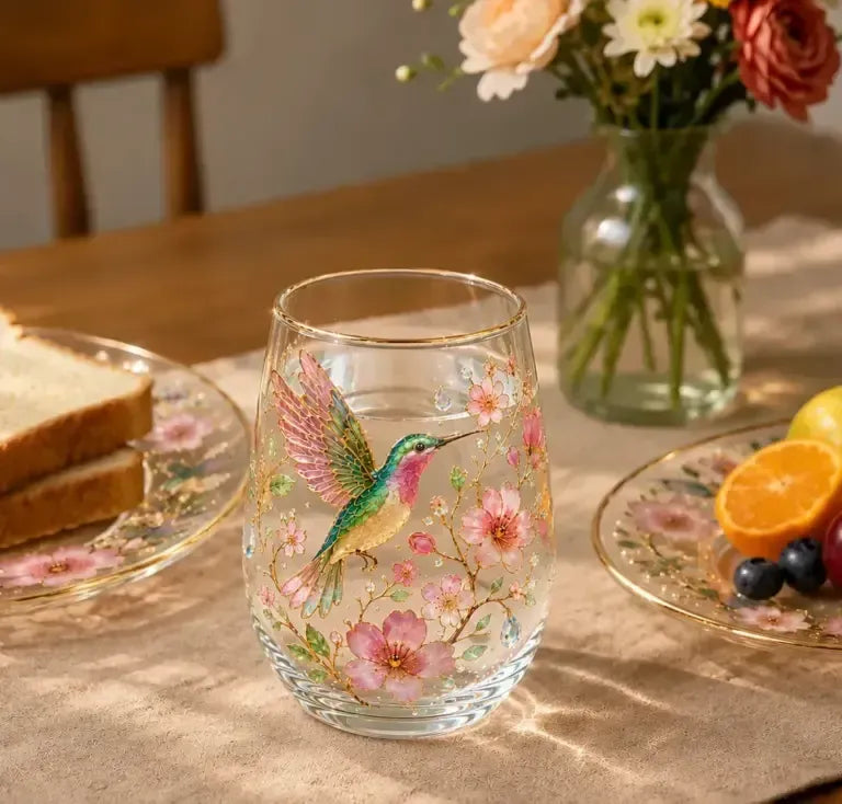 Sommermorgen - Smukke kolibri-glas