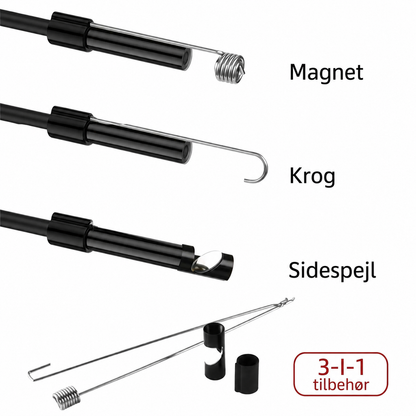 Universelt 3-i-1 endoskopkamera med IP67 vandtæt sonde