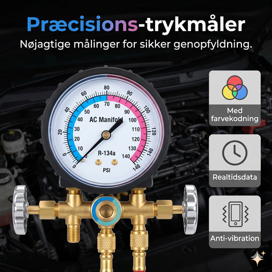 R134a AC-påfyldningsslange med manometer