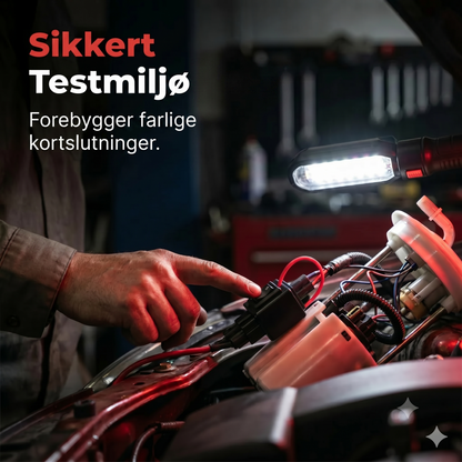 Testbænk/testset til bilrelæer med startkabler