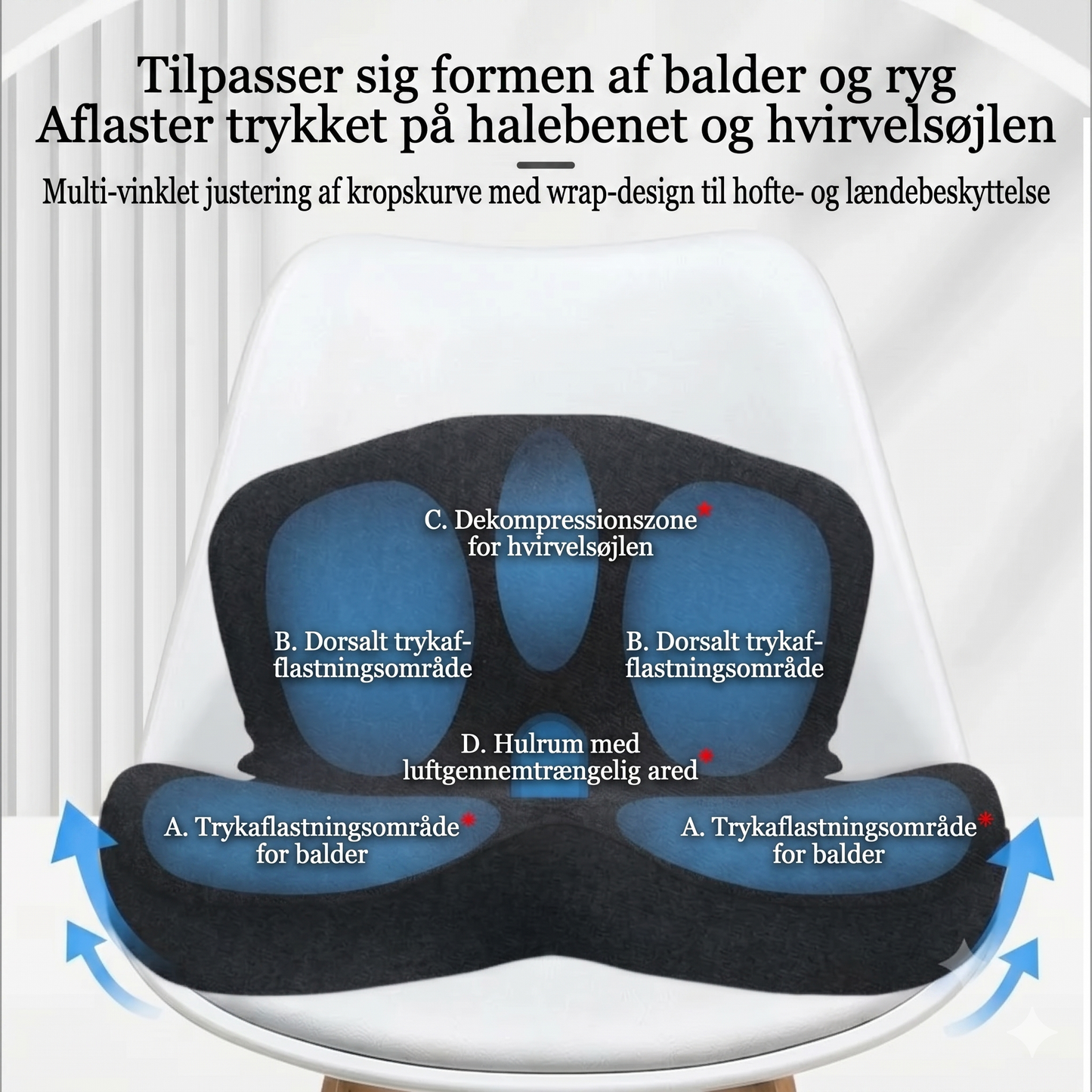 Skridsikker siddepude af memoryskum
