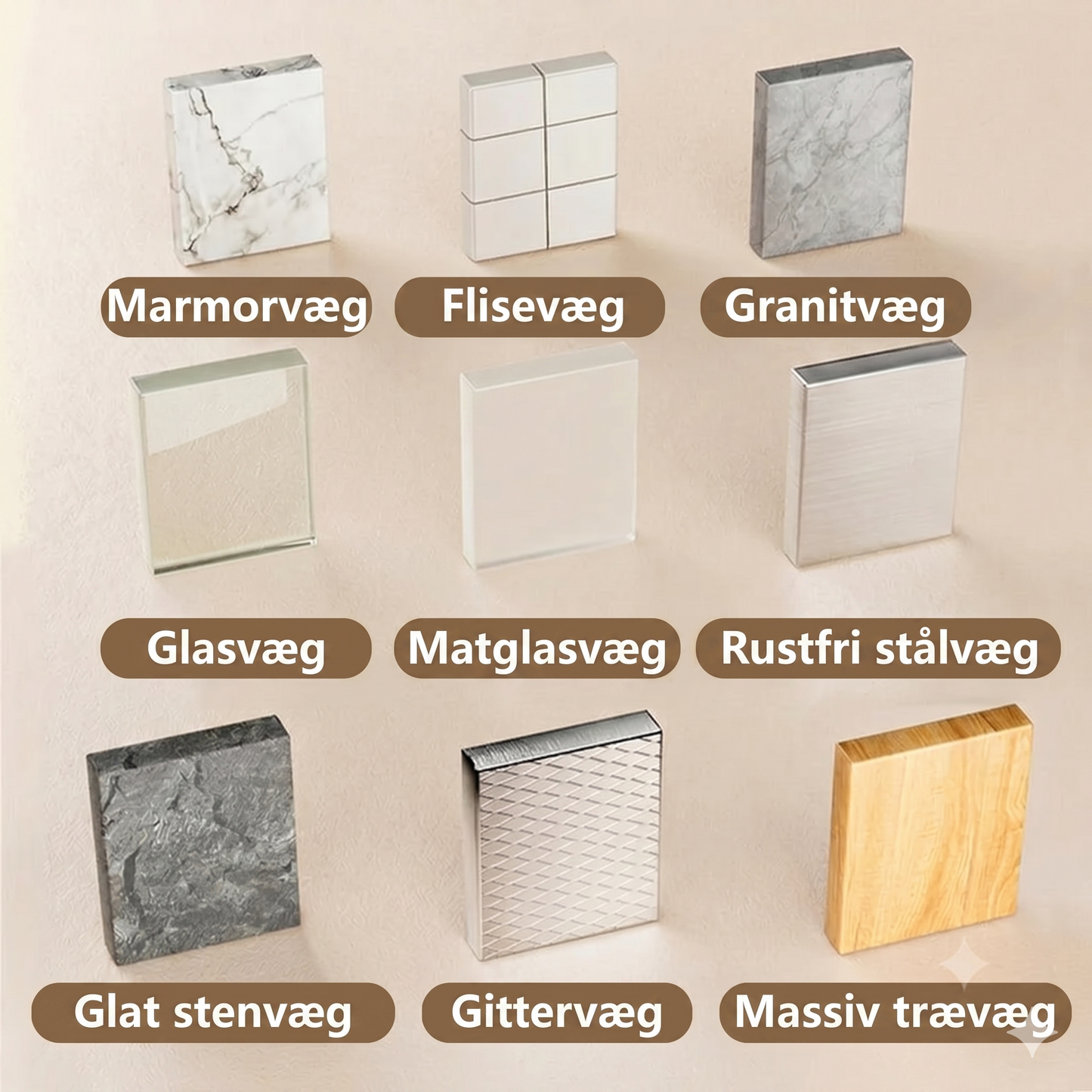 Sæt med 5 stk. selvklæbende vægkroge af ABS og PS med et L-formet design