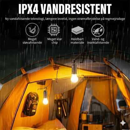 Solcelledrevet teltlys (USB-genopladelig LED-campinglygte)