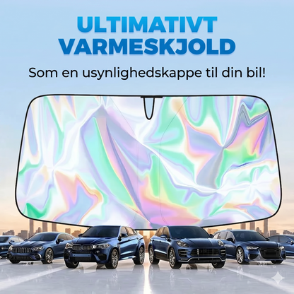 Solskærm til bilruden med reflekterende aluminiumsbelægning mod ekstrem varme