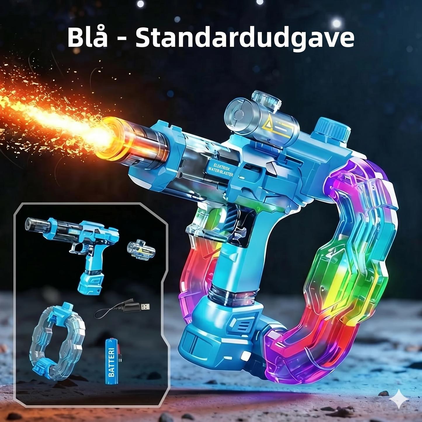 Regnbue lysende vandpistol
