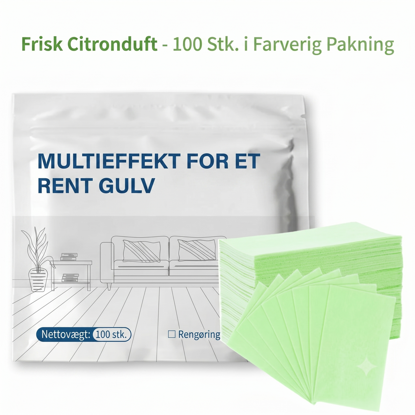 Multi-effekt gulvrengøringsark (100 stk. pr. pakke)
