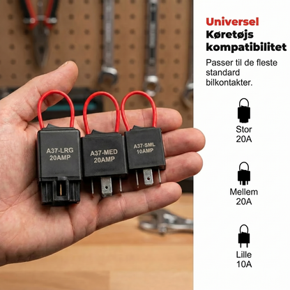 Testbænk/testset til bilrelæer med startkabler