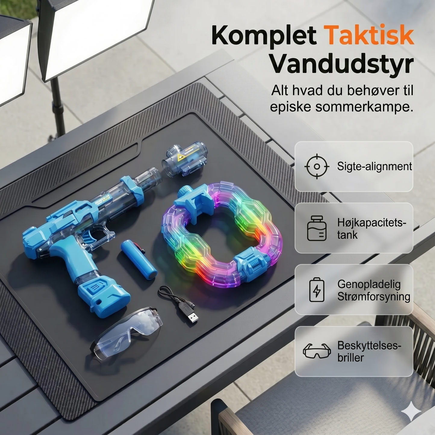 Regnbue lysende vandpistol