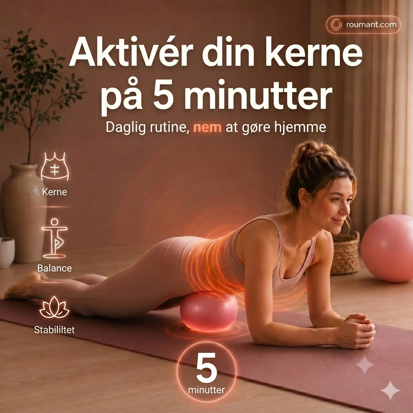 Pilatesbold 15 cm – eksplosionssikker, bikage-antiskrid, bærbar