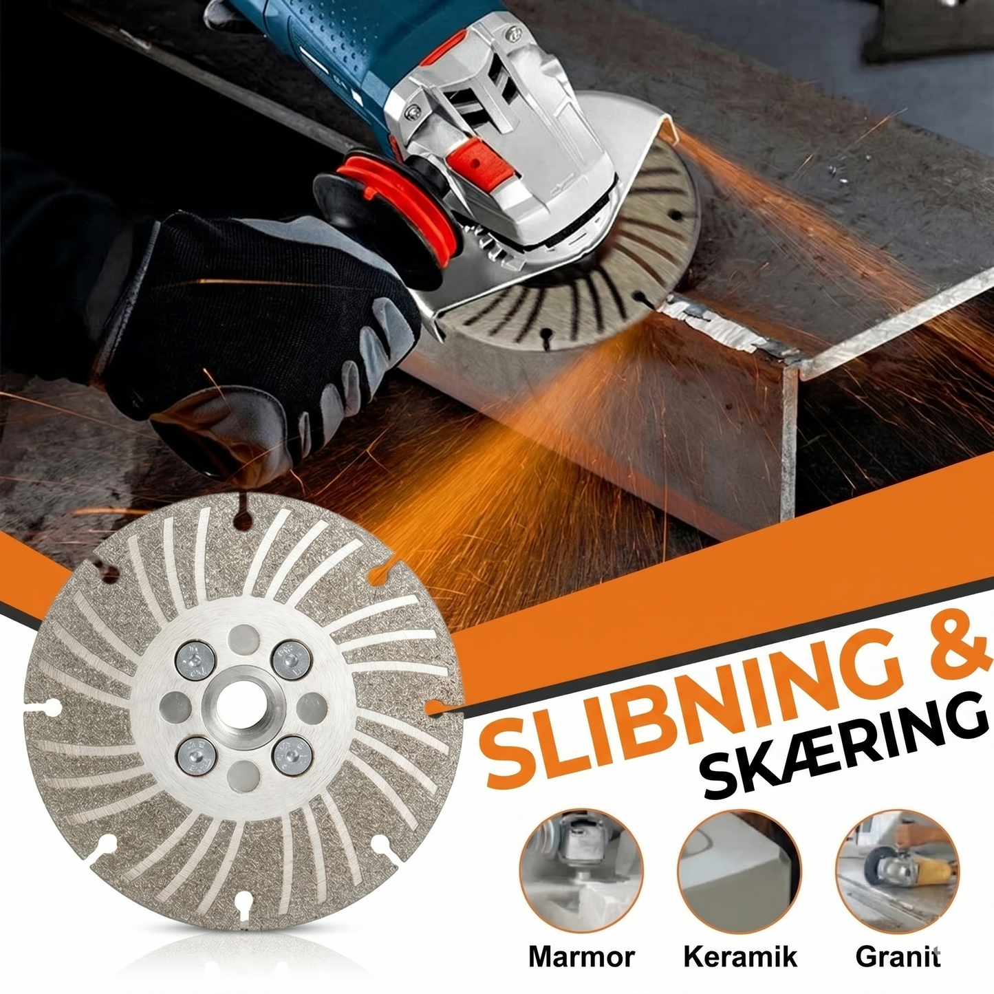 Galvaniseret slibeskive – Dobbelt korn, gnistfri