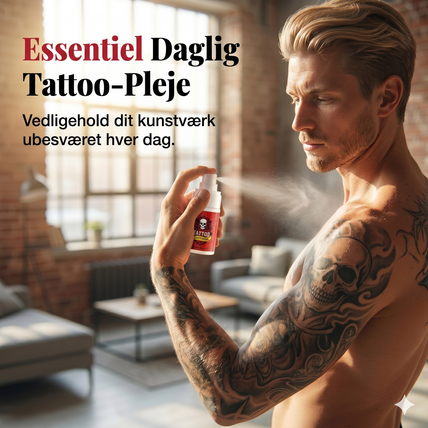 Hydrerende spray til efterbehandling af tatovering