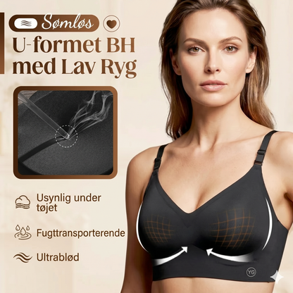 Sømløs U-formet bh med lav ryg