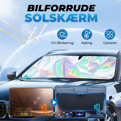 Solskærm til bilruden med reflekterende aluminiumsbelægning mod ekstrem varme