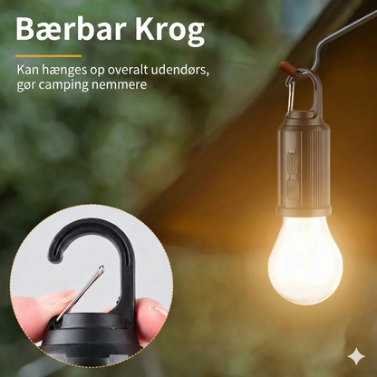 Solcelledrevet teltlys (USB-genopladelig LED-campinglygte)