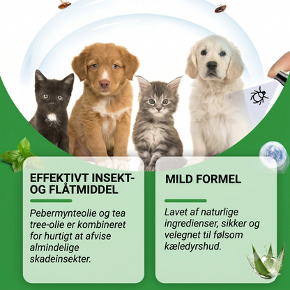Naturlig loppe- og flåtspray til hunde og katte