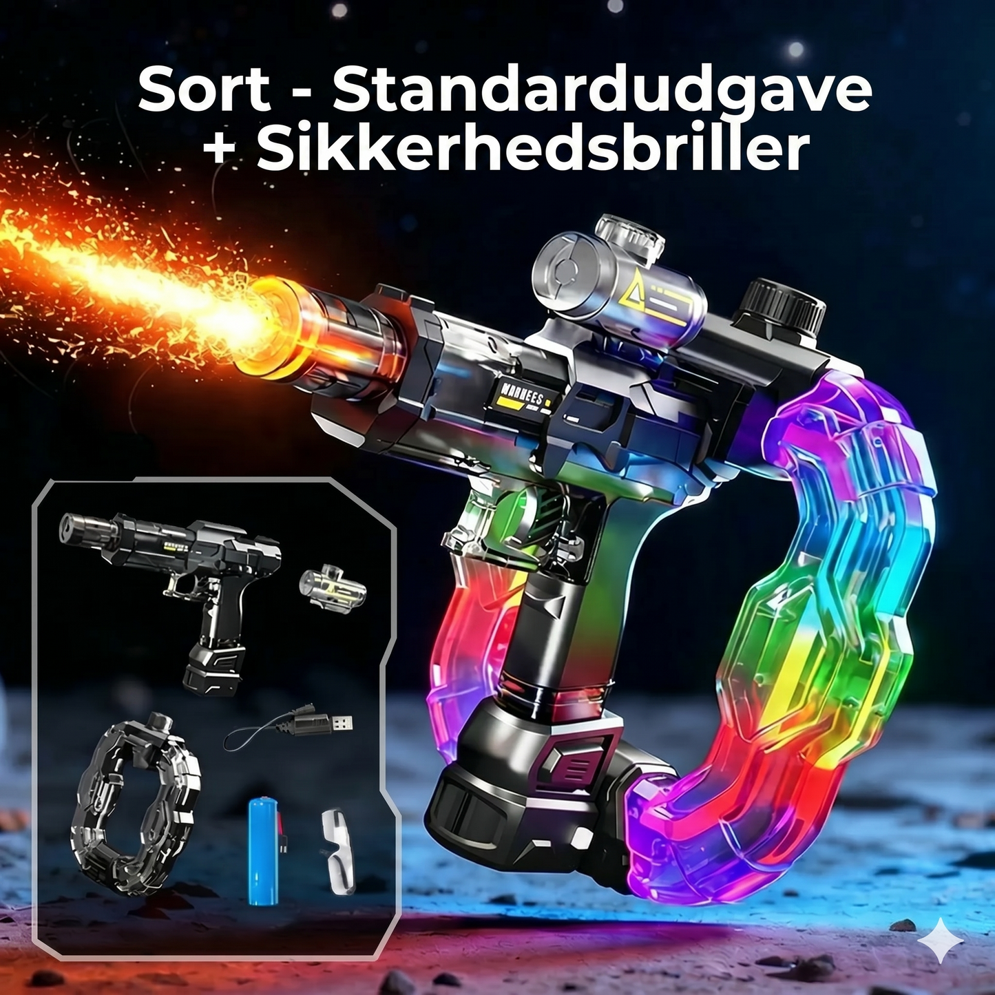 Regnbue lysende vandpistol