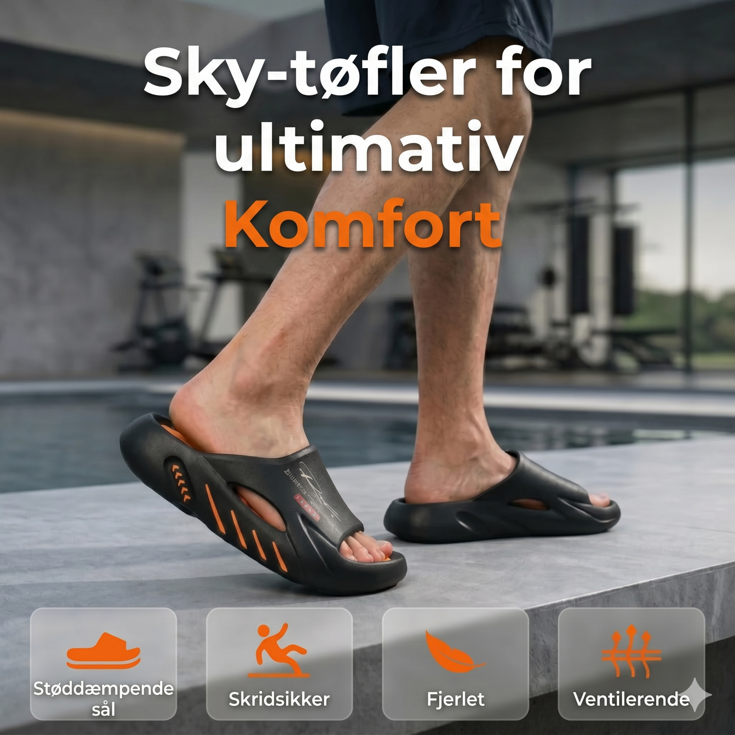 Cloud-sandaler med tyk skridsikker sål til herrer
