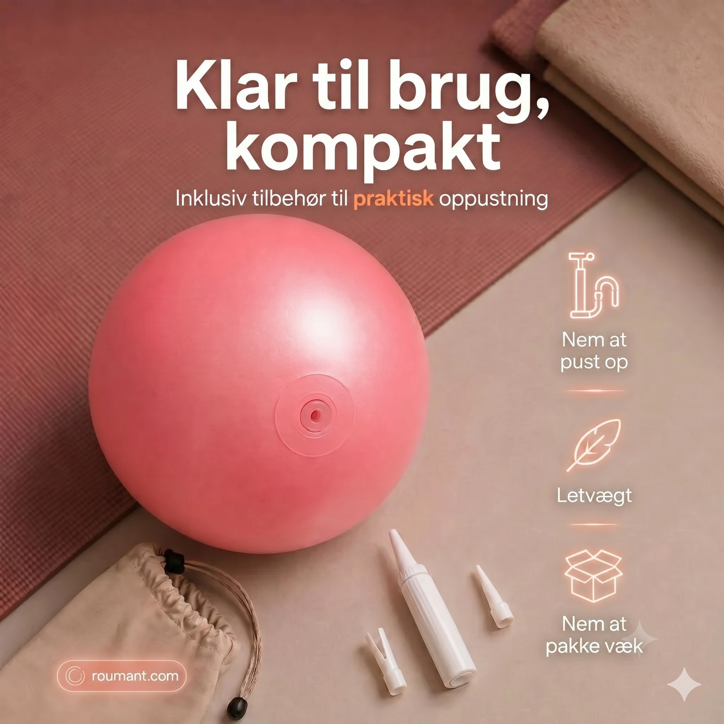 Pilatesbold 15 cm – eksplosionssikker, bikage-antiskrid, bærbar