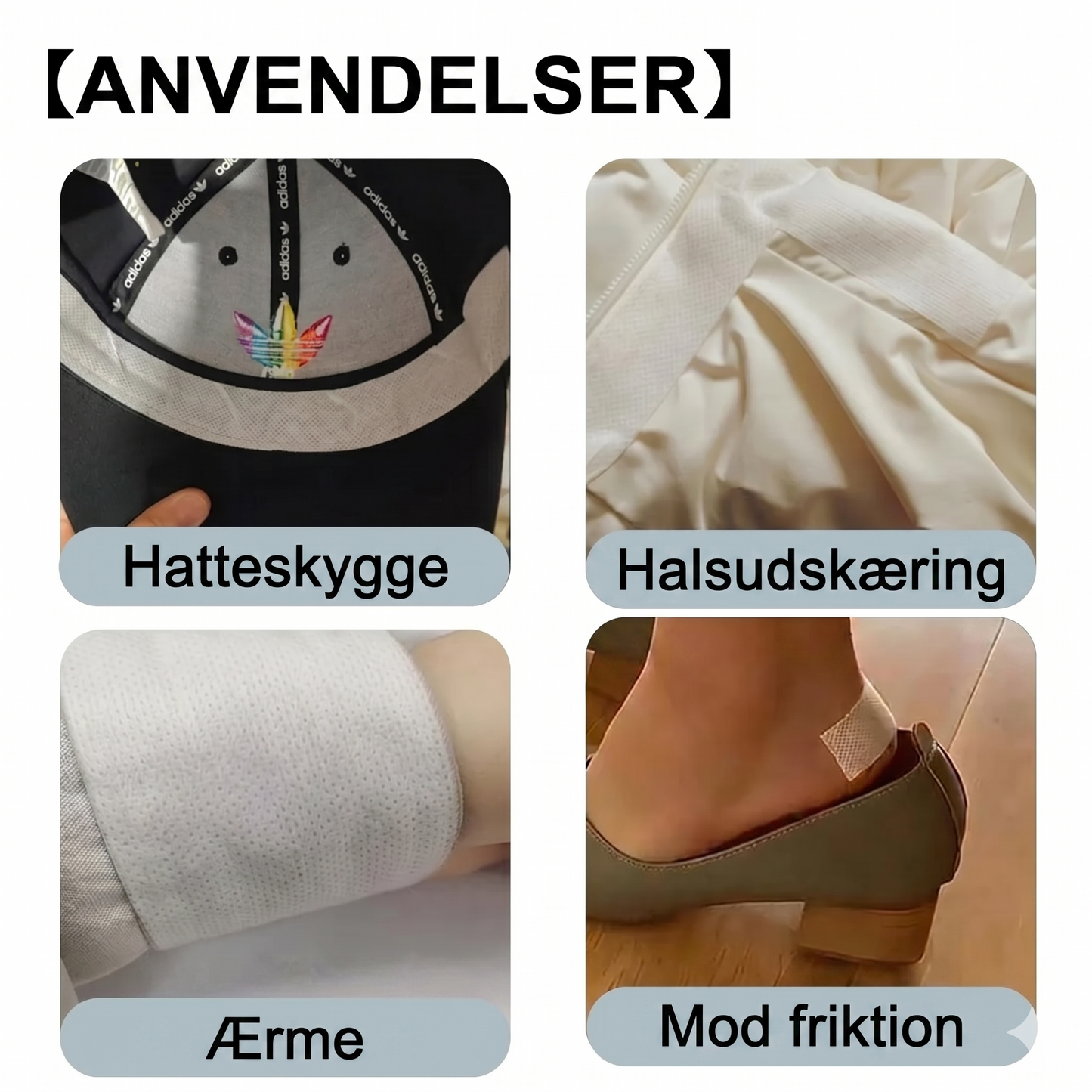 Usynlige engangssvedindlæg til krave og manchetter