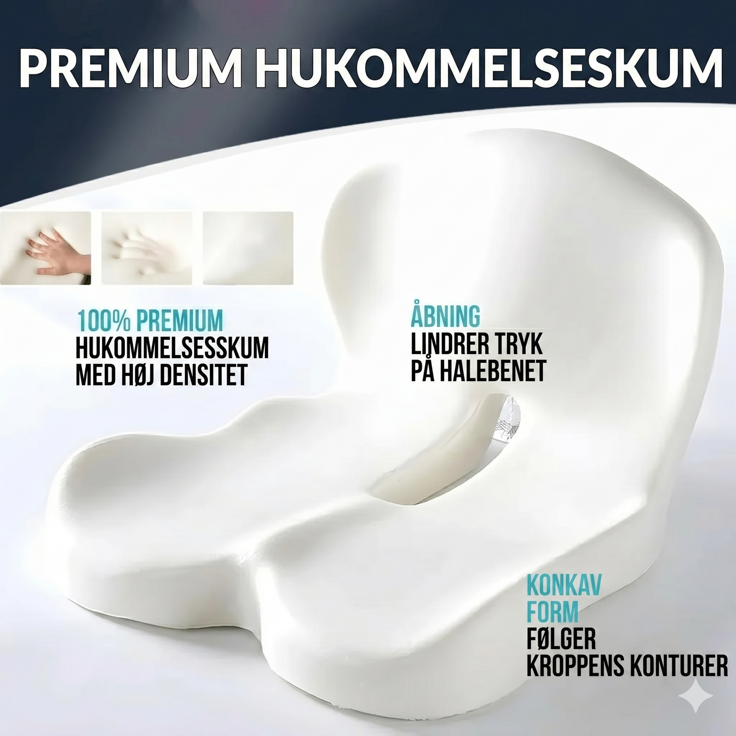 Skridsikker siddepude af memoryskum