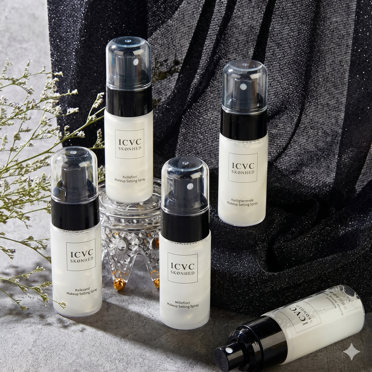 Matteerende vandafvisende makeup-settingspray med SPF 45