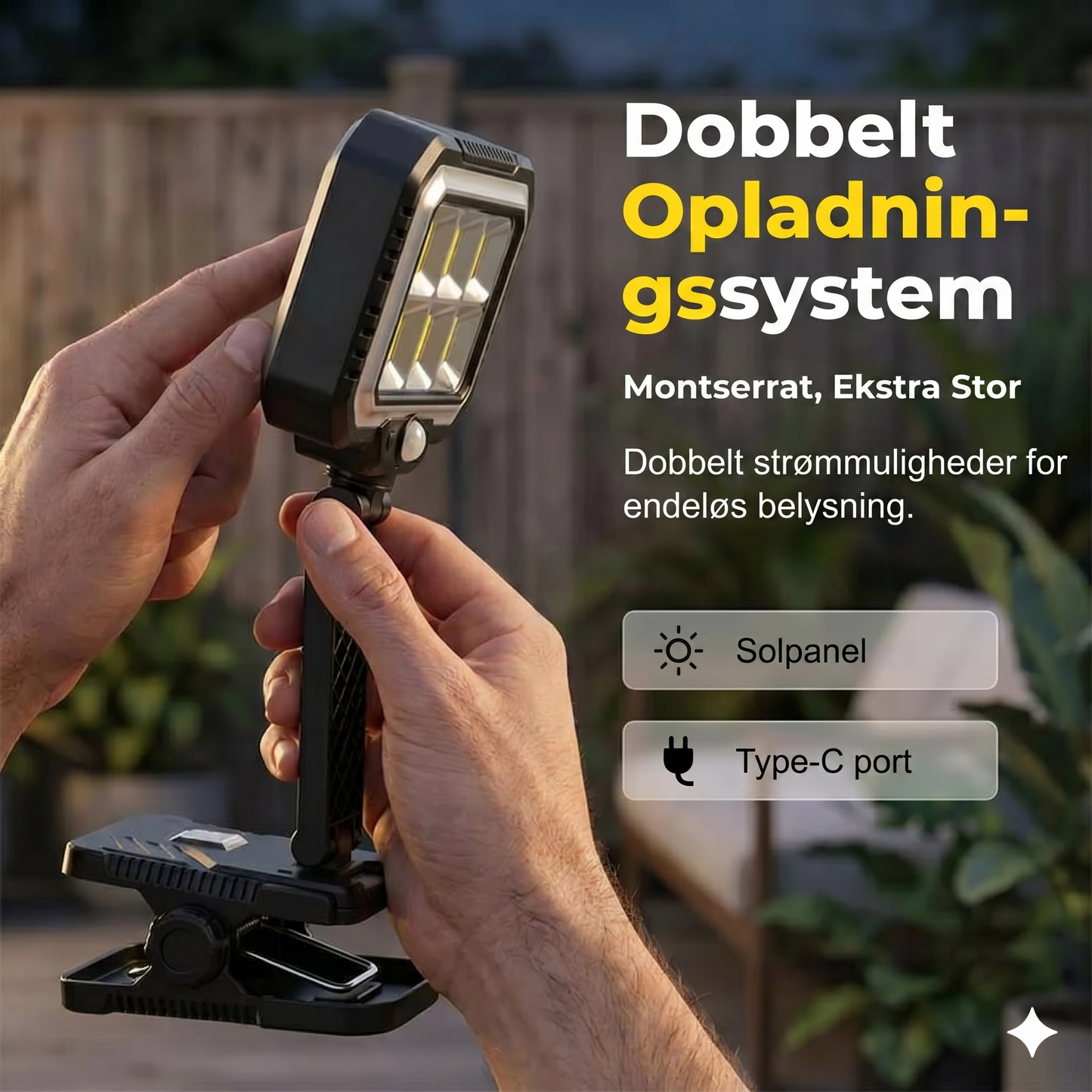 Solcelle udendørslampe – klik den fast, og din have skinner gratis!