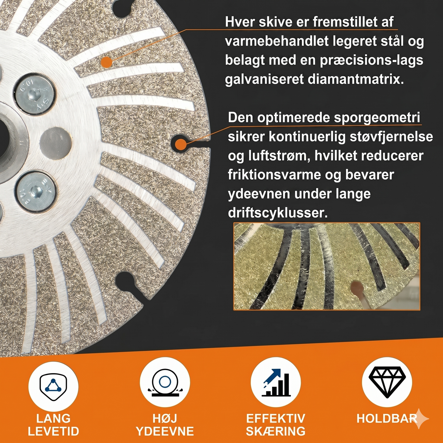 Galvaniseret slibeskive – Dobbelt korn, gnistfri