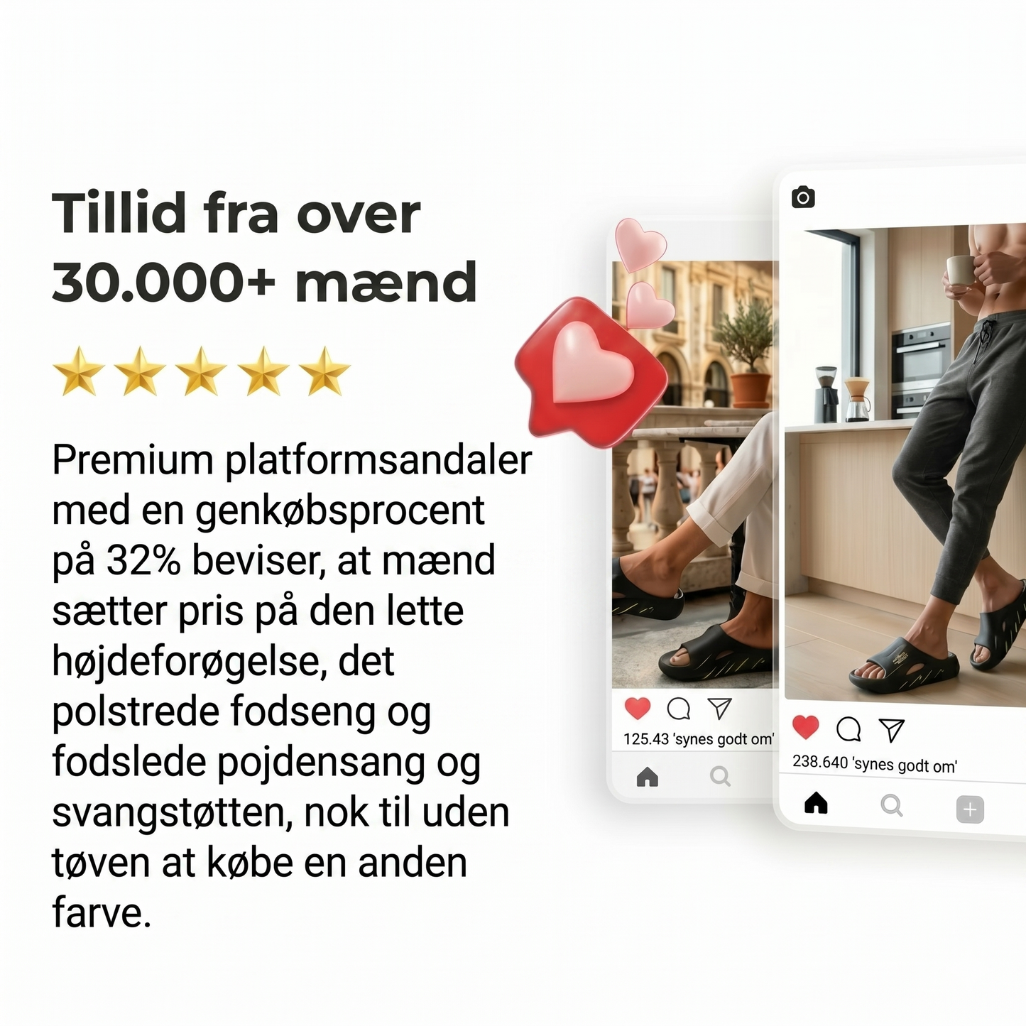 Cloud-sandaler med tyk skridsikker sål til herrer