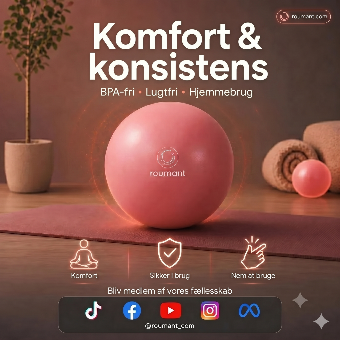 Pilatesbold 15 cm – eksplosionssikker, bikage-antiskrid, bærbar