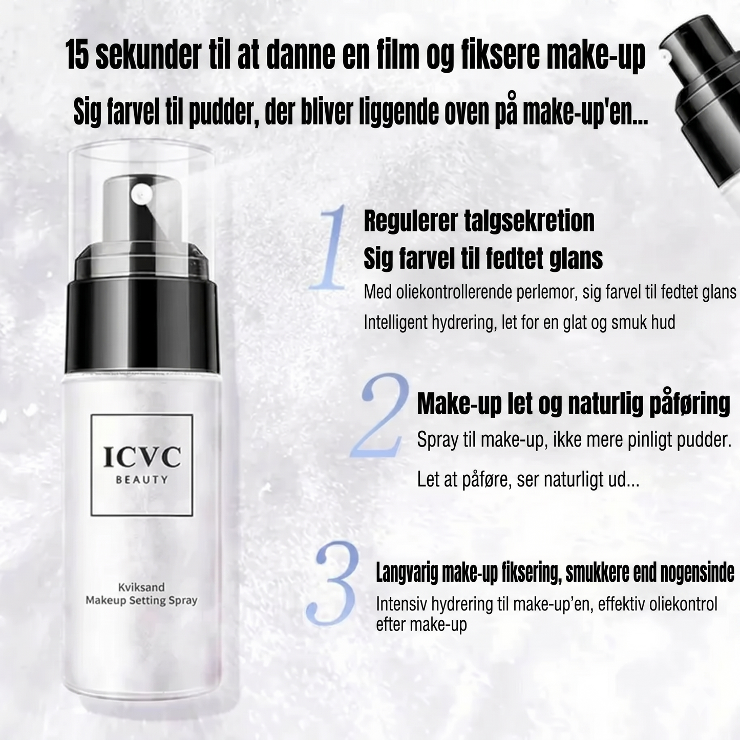 Matteerende vandafvisende makeup-settingspray med SPF 45