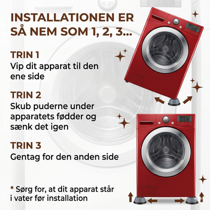 Sæt med 4 puder, der bærer op til 500 kg