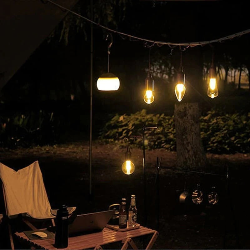 Solcelledrevet teltlys (USB-genopladelig LED-campinglygte)