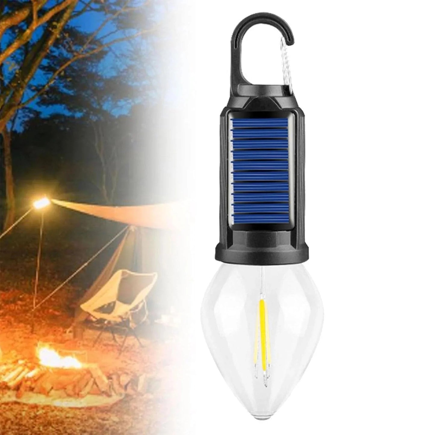 Solcelledrevet teltlys (USB-genopladelig LED-campinglygte)
