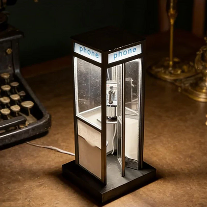 Retro telefonboks lampe