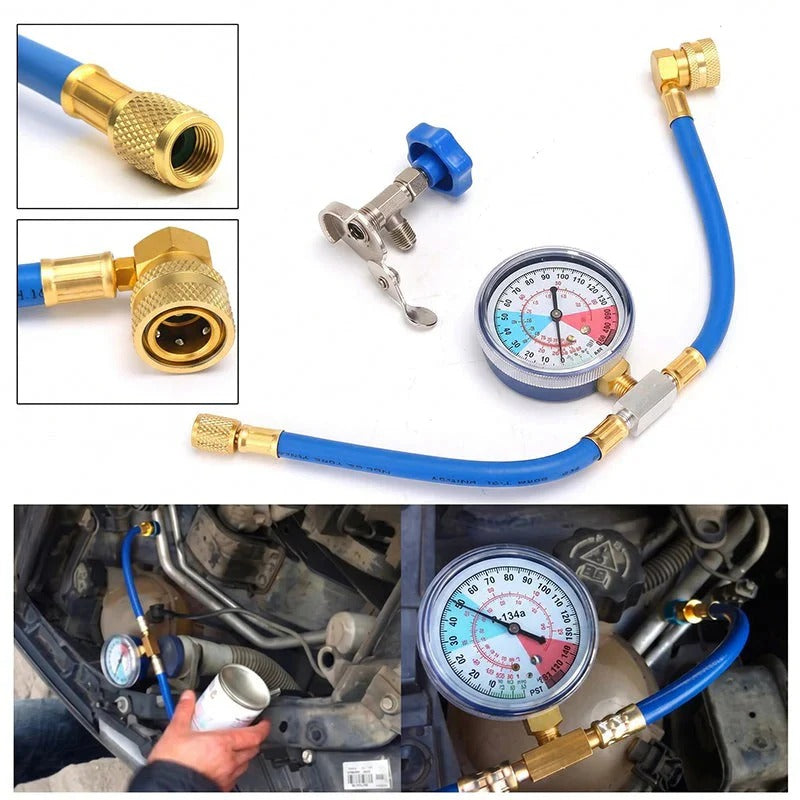 R134a AC-påfyldningsslange med manometer
