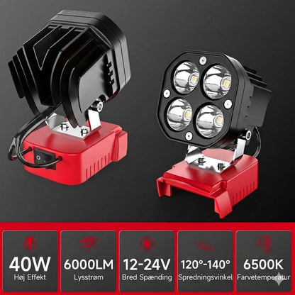40 W bærbar 6000 lm LED-arbejdslampe